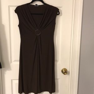 Chaps brown polyester dress